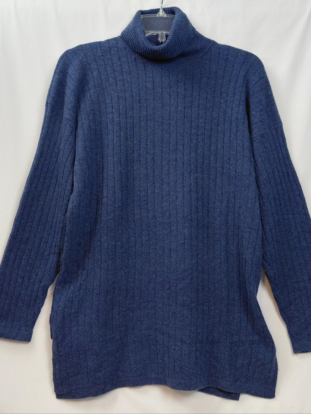 Lord & Taylor 2 Ply Cashmere 100% Cashmere Turtleneck Sweater Size Large Blue